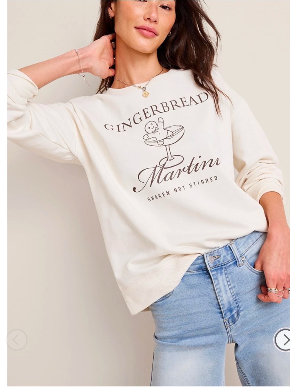 Francesca's Gingerbread Martini Graphic Sweatshirt
